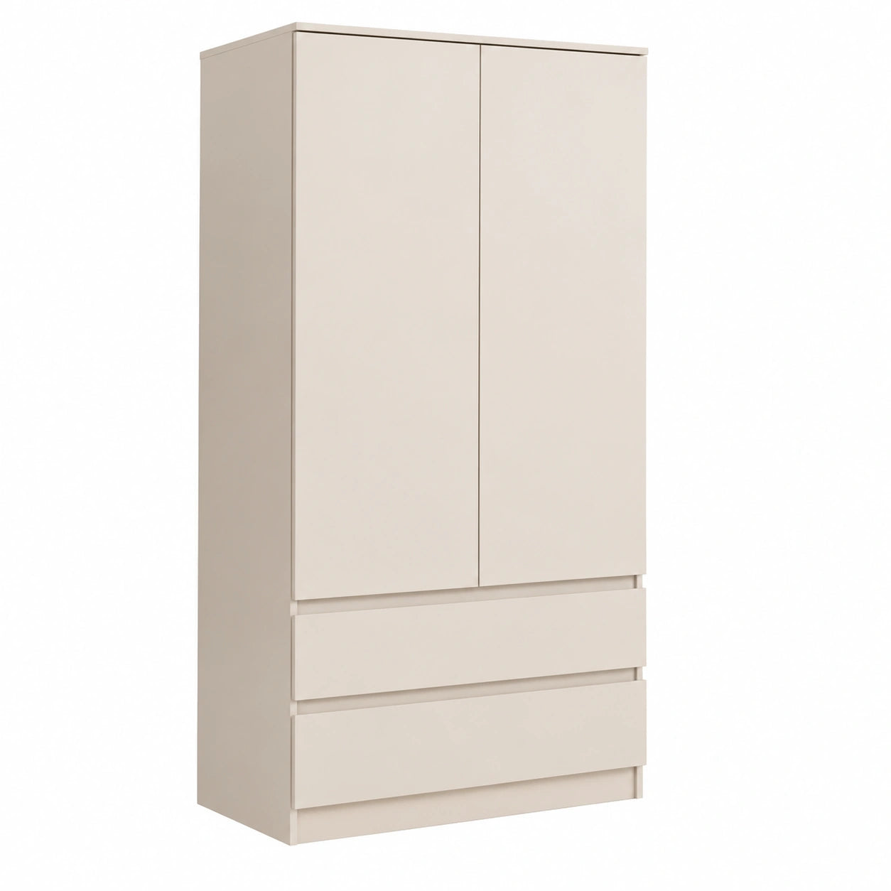 Armadio Cameretta Bambina con 2 Cassetti, 90 cm - Stile Moderno in Cashmere - 180x90x50cm
