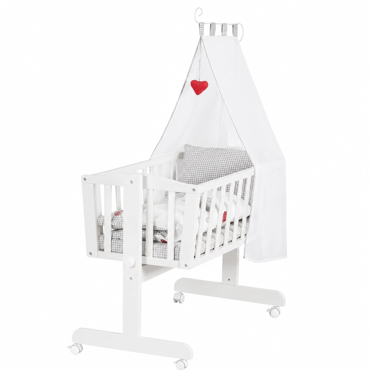 Set culla Adam e Eule 40x90 cm con accessori completi in legno bianco