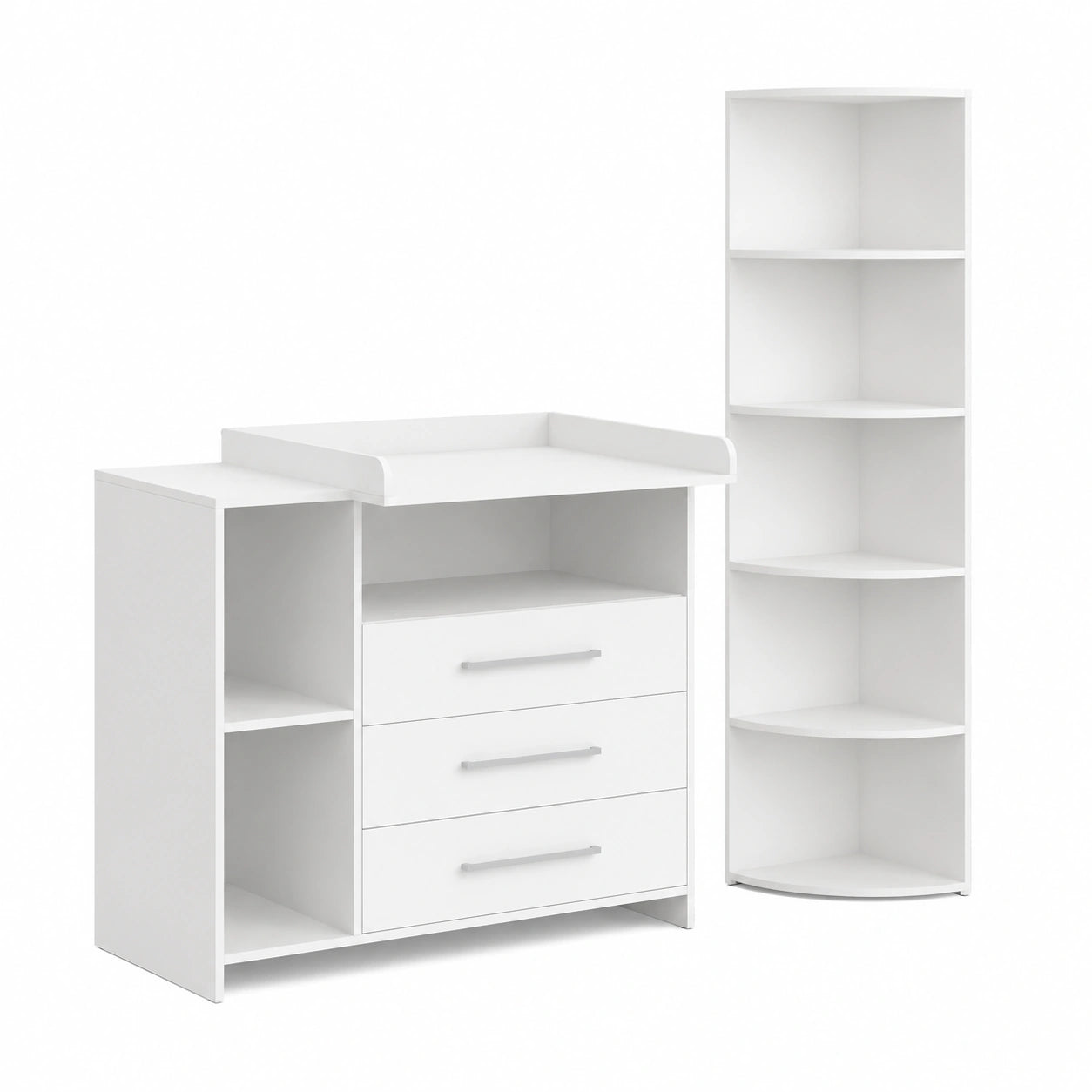Oskar Cameretta Set Bianco - Mobile con Fasciatoio e Ripiano Giocattoli