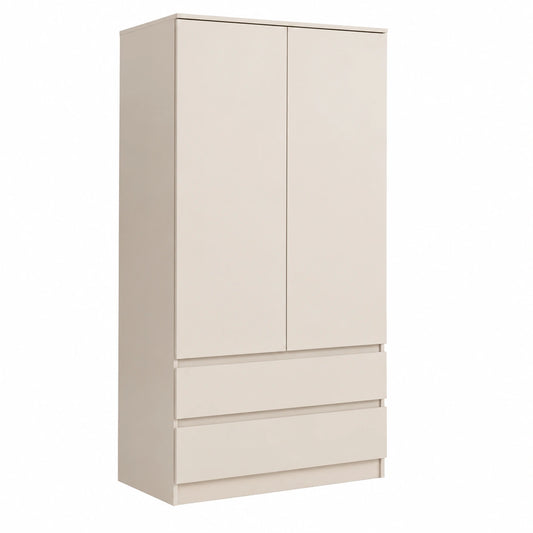 Armadio Cameretta Bambina con 2 Cassetti, 90 cm - Stile Moderno in Cashmere - 180x90x50cm