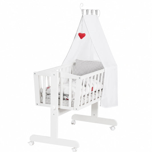 Set culla Adam e Eule 40x90 cm con accessori completi in legno bianco