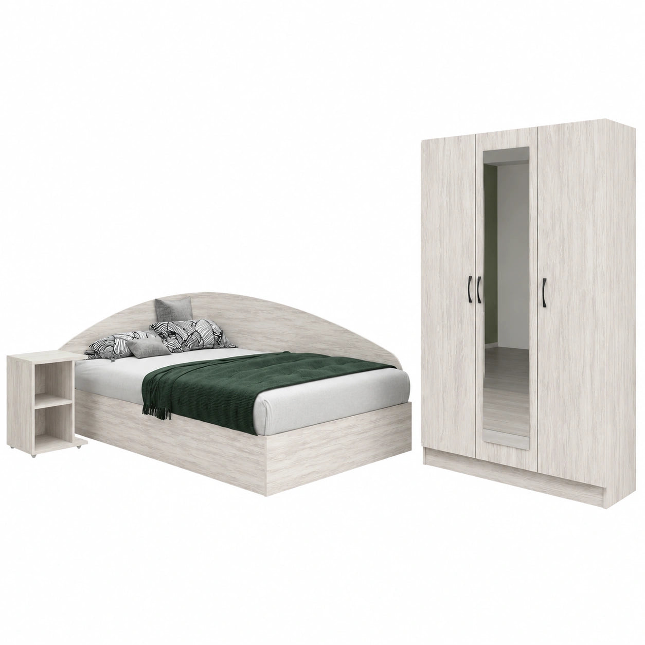 Cameretta Completa per Ragazzi con Letto Contenitore e Armadio 3 Ante