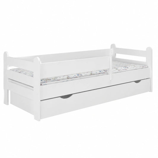 Letto per Bambini in Stile Scandinavo con Materasso e Sponda - 80x160/90x200 cm