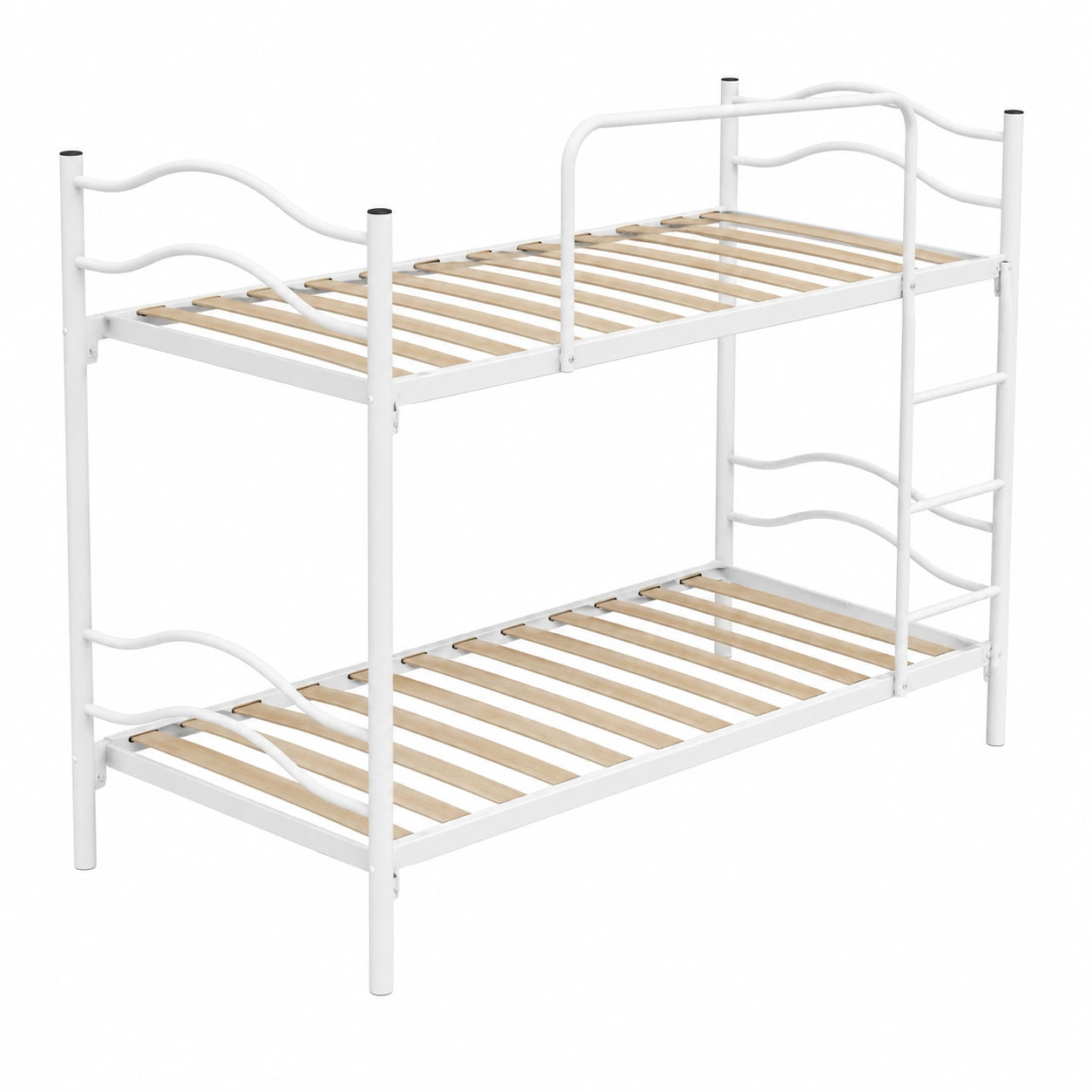 Letto a Castello Scomponibile per Adulti e Bambini, 80x190 cm, Bianco, Altezza 150 cm