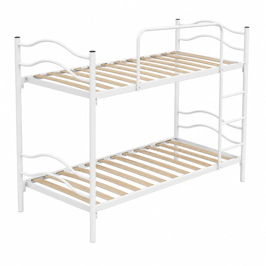 Letto a Castello Scomponibile per Adulti e Bambini, 80x190 cm, Bianco, Altezza 150 cm
