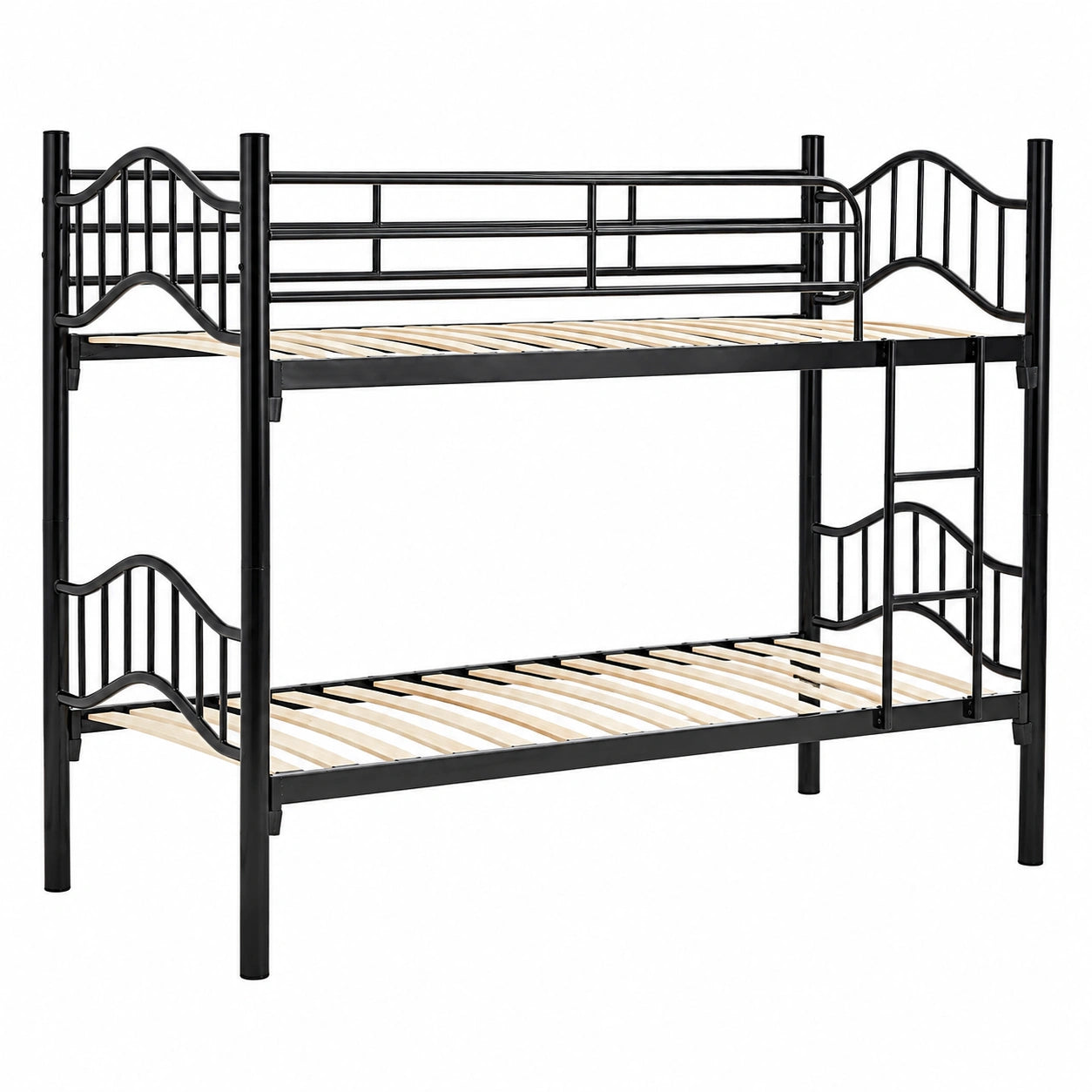 Letto a Castello in Metallo con Doghe, Dimensioni 203x83x145.5 cm