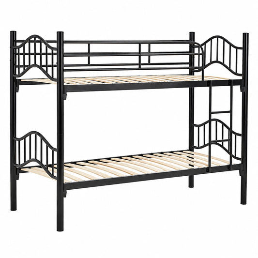 Letto a Castello in Metallo con Doghe, Dimensioni 203x83x145.5 cm