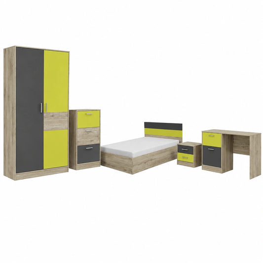 Cameretta Bambini Completa con Armadio, Letto e Scrivania
