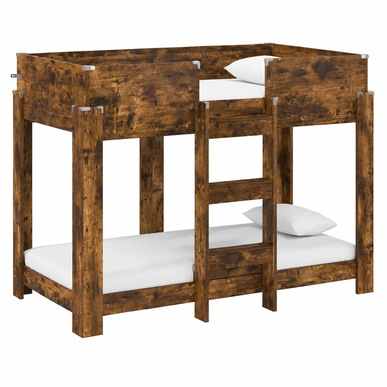 Letto a Castello in Rovere Fumè per Bambini, Design Moderno 90x160 cm