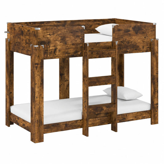 Letto a Castello in Rovere Fumè per Bambini, Design Moderno 90x160 cm