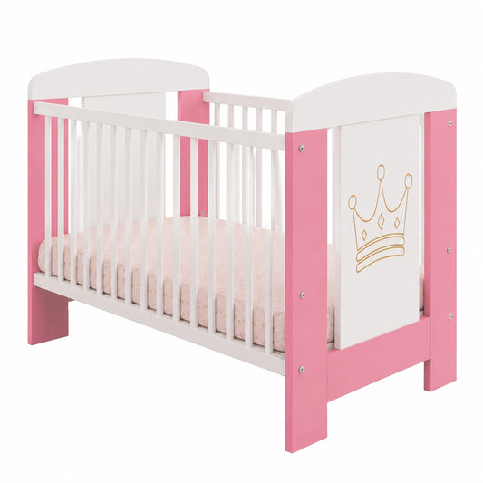 Lettino per Bambini con Materasso in Schiuma, 60x120 cm, Set 4 Pezzi, Rosa Princess